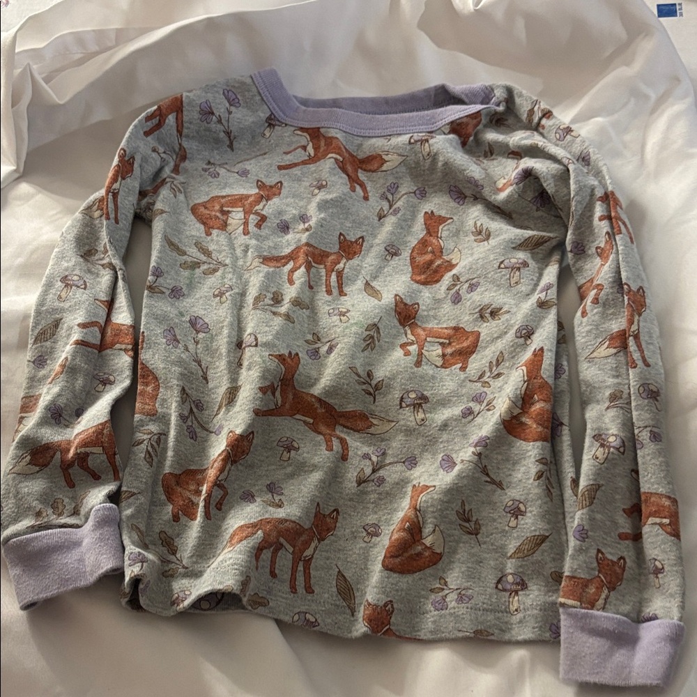 Members Mark Fox Print Long Sleeve sleep Shirt 4T